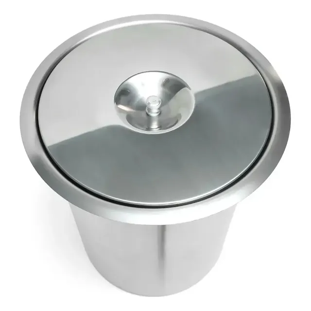 Lixeira de embutir inox polida fornecida direto da fábrica